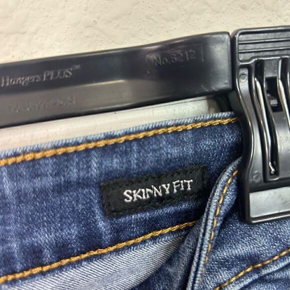 Judy Blue Mid Rise Skinny Fit Size 7/28 JB84165 Med Blue Pin Stripe Jeans - Picture 6 of 15